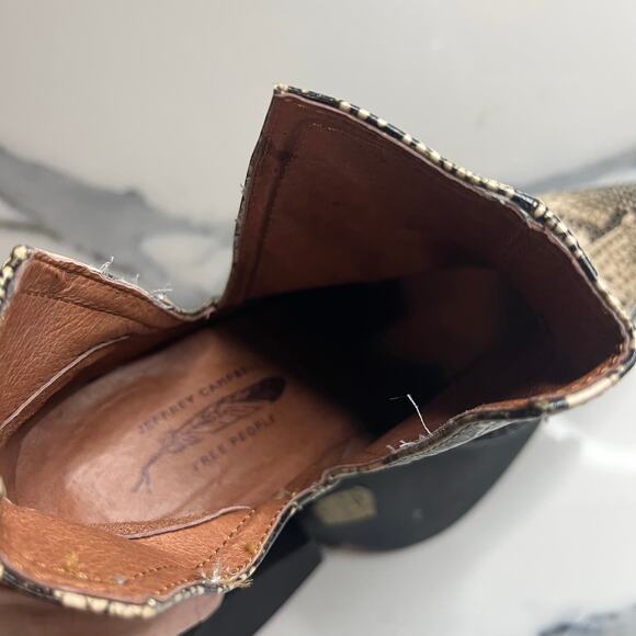 Jeffrey Campbell x Free People Women's Snakeskin Festival Boho Ankle Boots Sz 7 - Picture 7 of 8